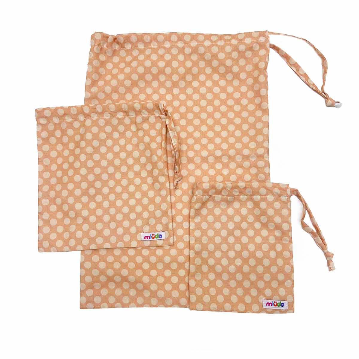 Saco Organizador Infantil Multiuso - Poá Salmão - Kit com 3 - Imagem 3