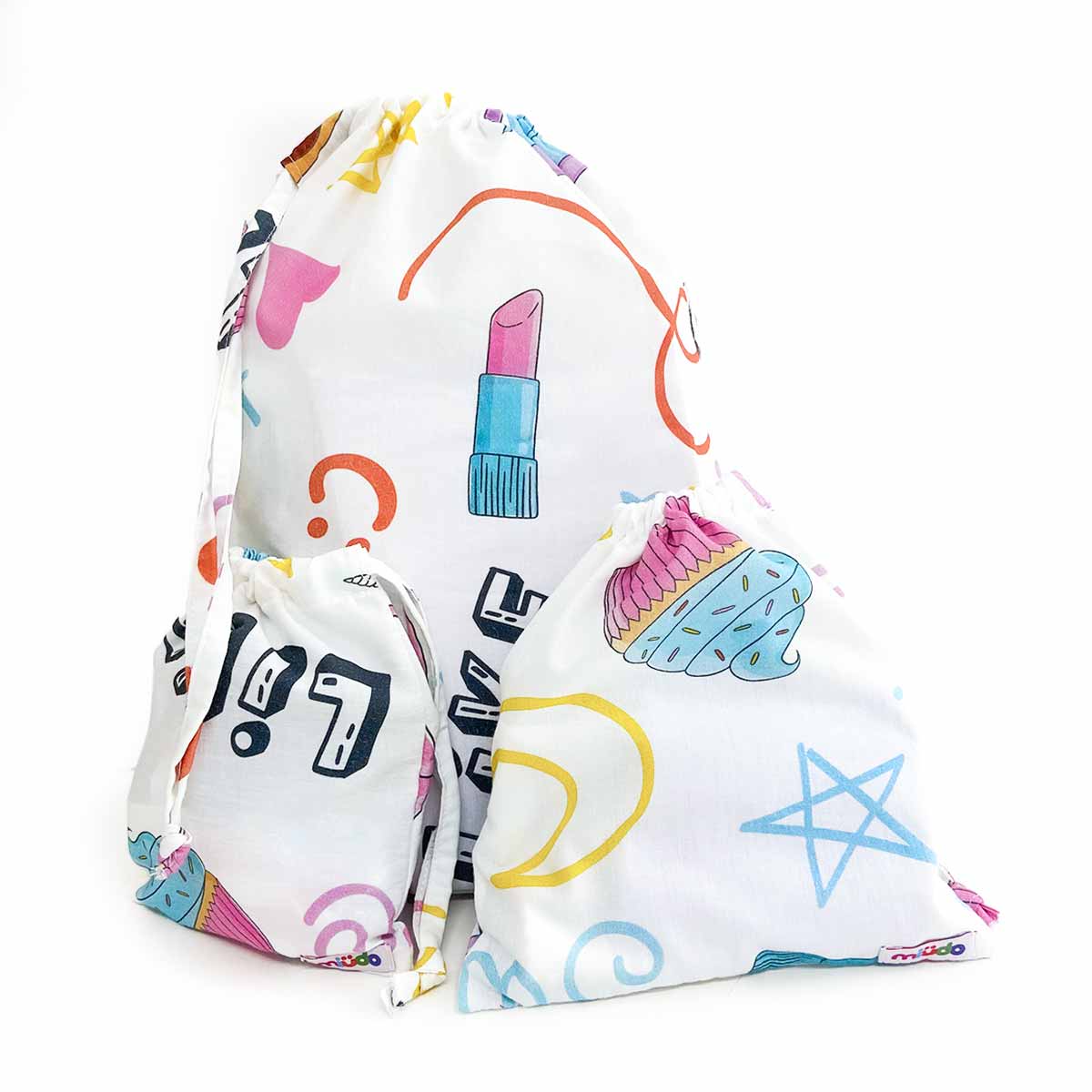 Saco Organizador Infantil Multiuso – Sweet – Kit com 3
