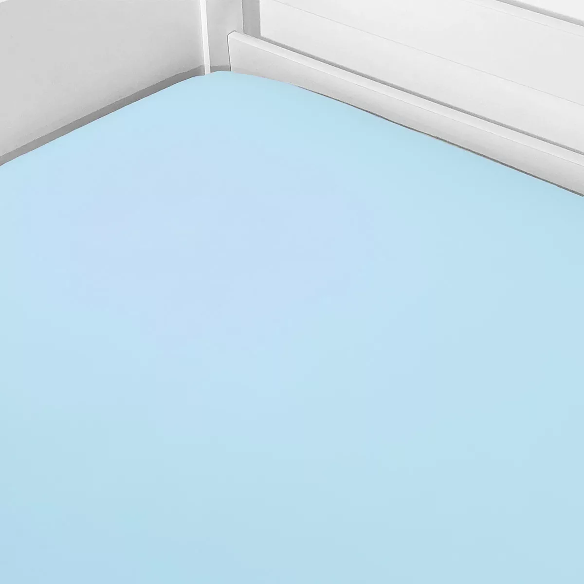 Lençol de Elástico Liso Azul Claro