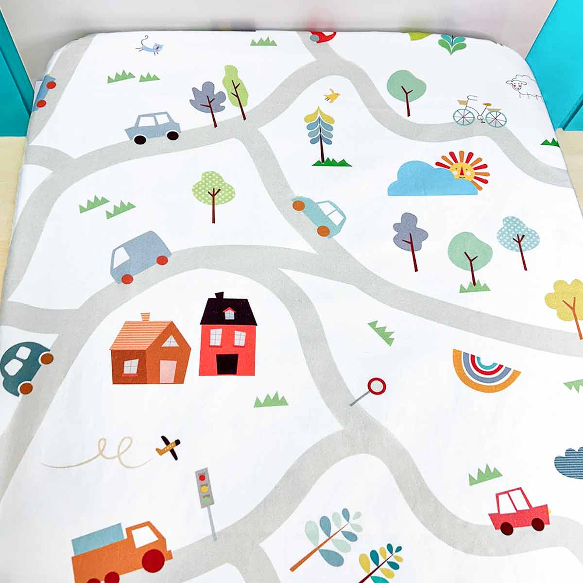Lençol de Elástico Infantil Carrinhos
