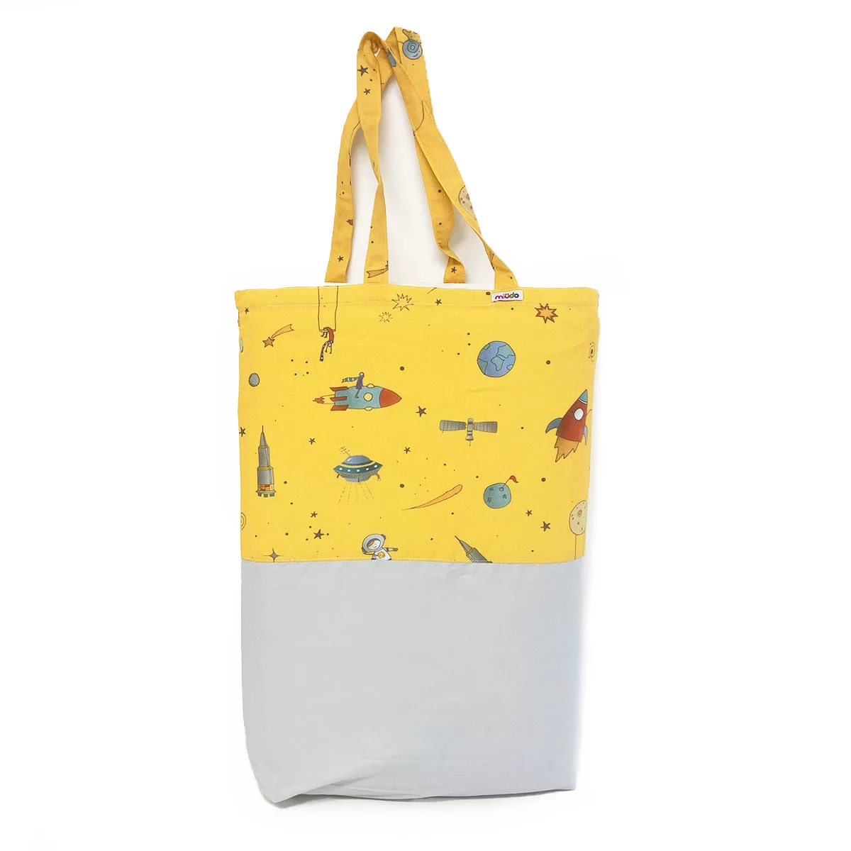Porta-travesseiro Espaço Amarelo com Cinza