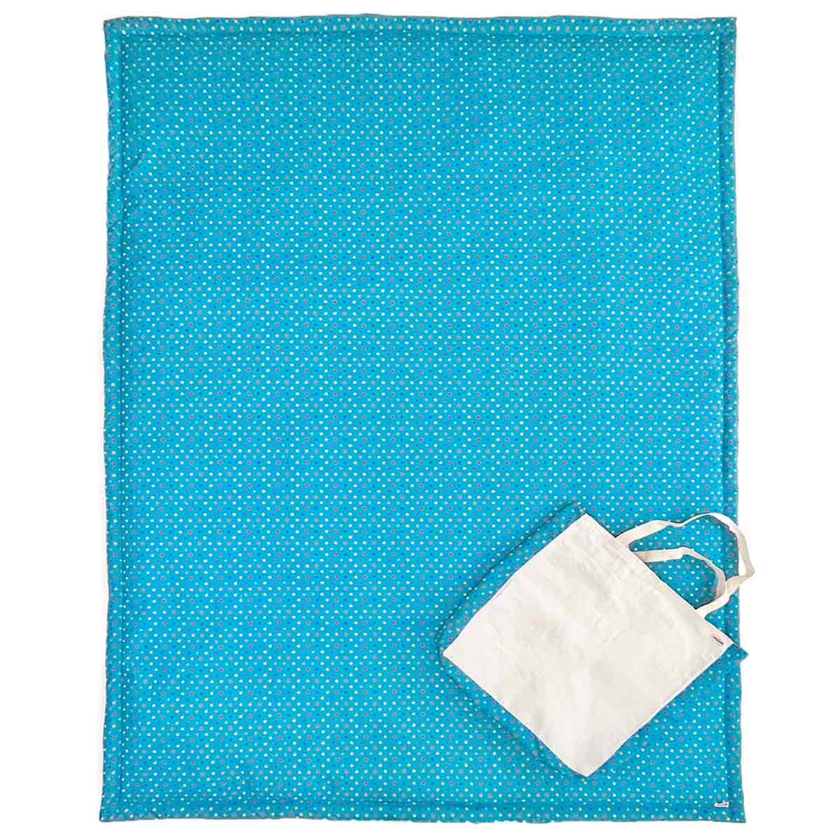 Tapetão de Brincar Poá azul com Bolsa 198x138cm - Imagem 5
